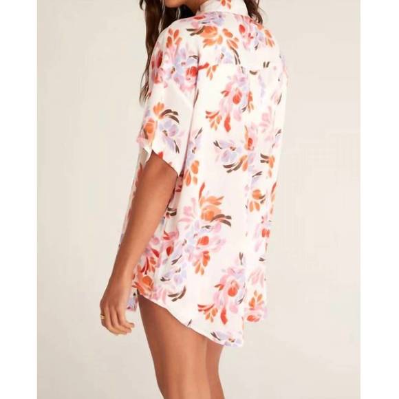 NEW Z SUPPLY clearwater floral shirt in white sand - Picture 2 of 3